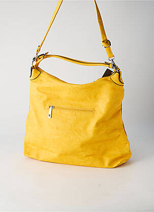Sac fermeture zippée forme rectangulaire jaune EMMA DORE femme