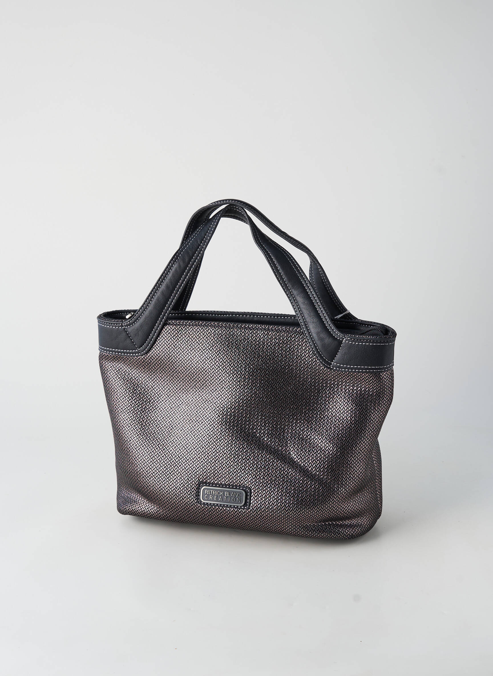 Sac fermeture zippée forme rectangulaire gris PATRICK BLANC femme