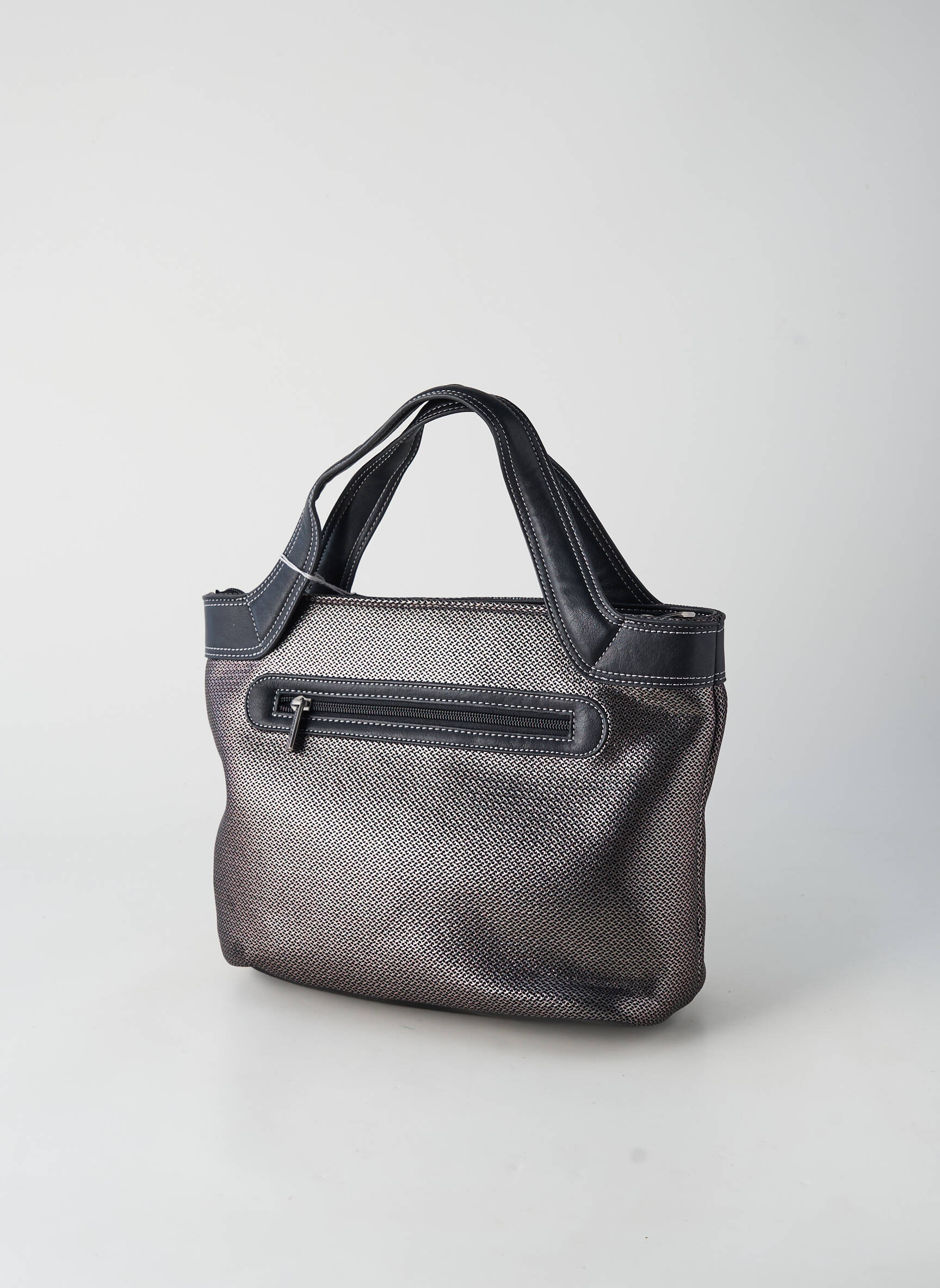 Sac fermeture zippée forme rectangulaire gris PATRICK BLANC femme