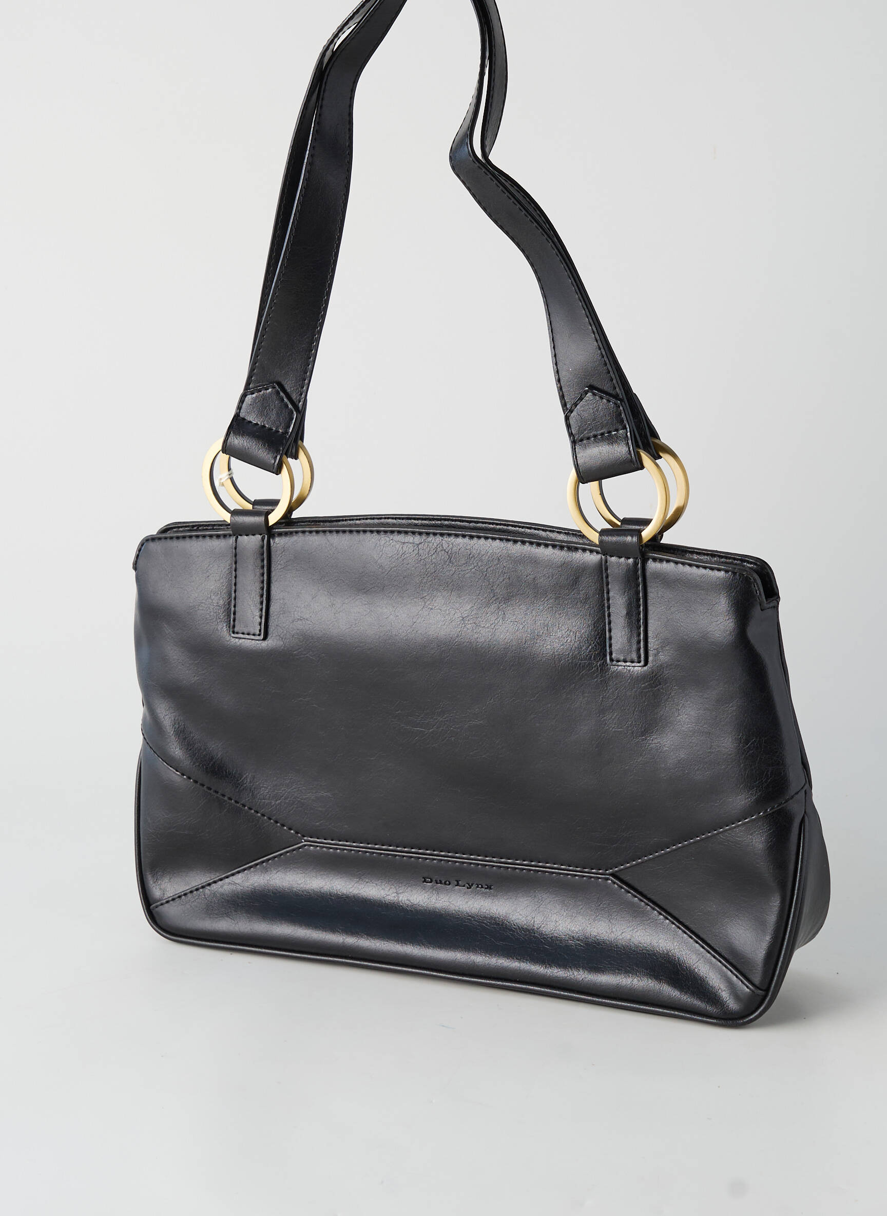 Sac fermeture zippée forme rectangulaire noir DUOLYNX femme