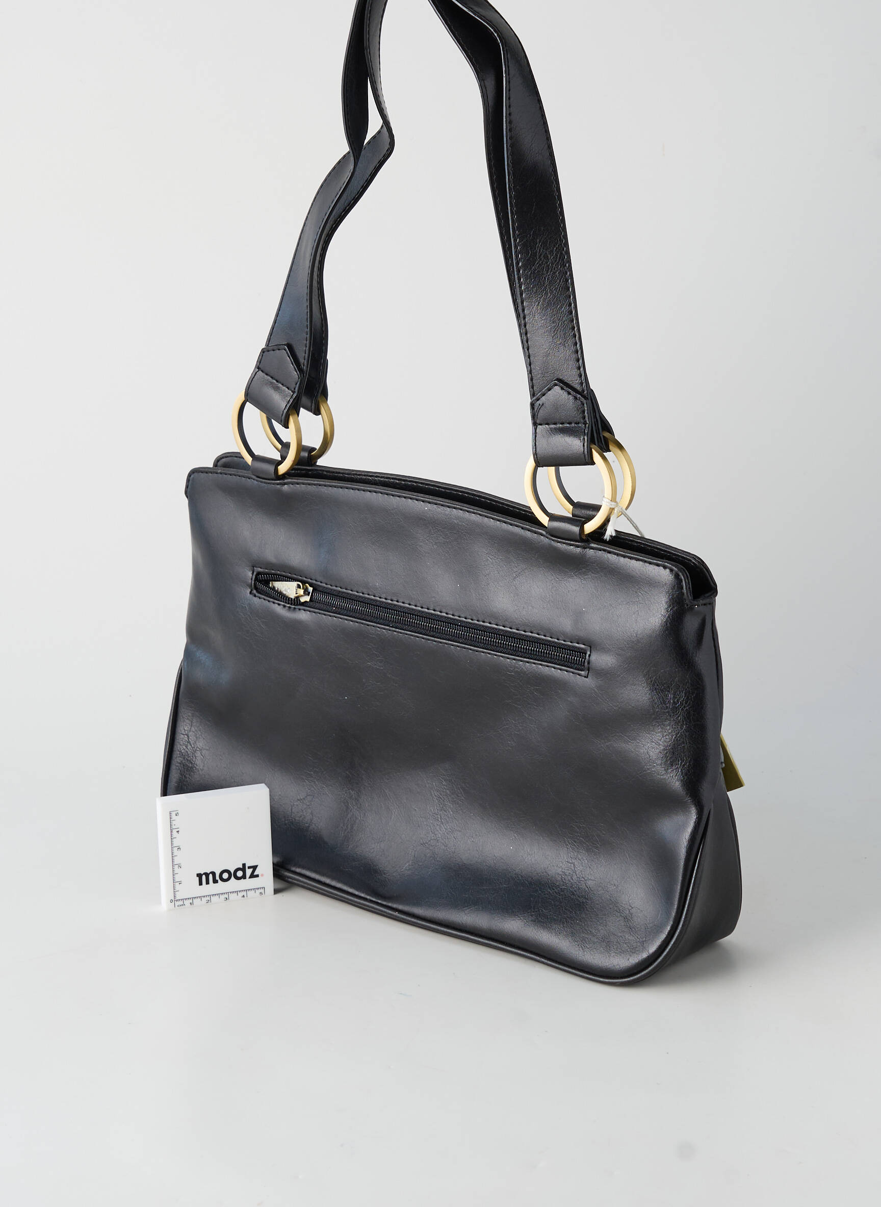 Sac fermeture zippée forme rectangulaire noir DUOLYNX femme