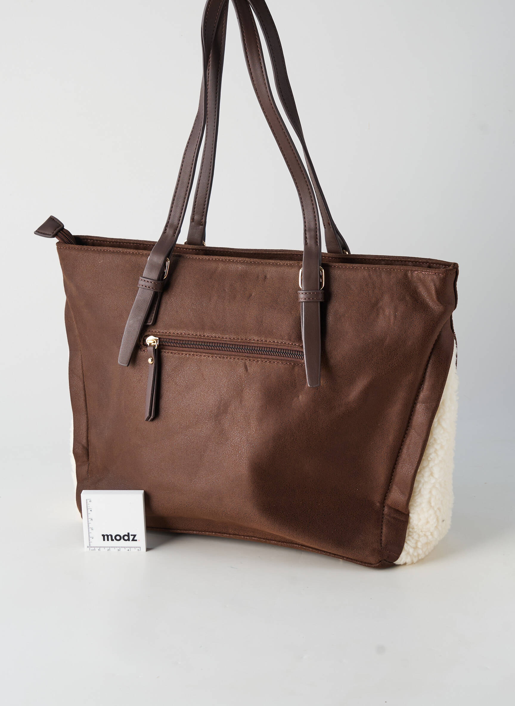 Sac fermeture zippée forme cabas marron FUCHSIA femme
