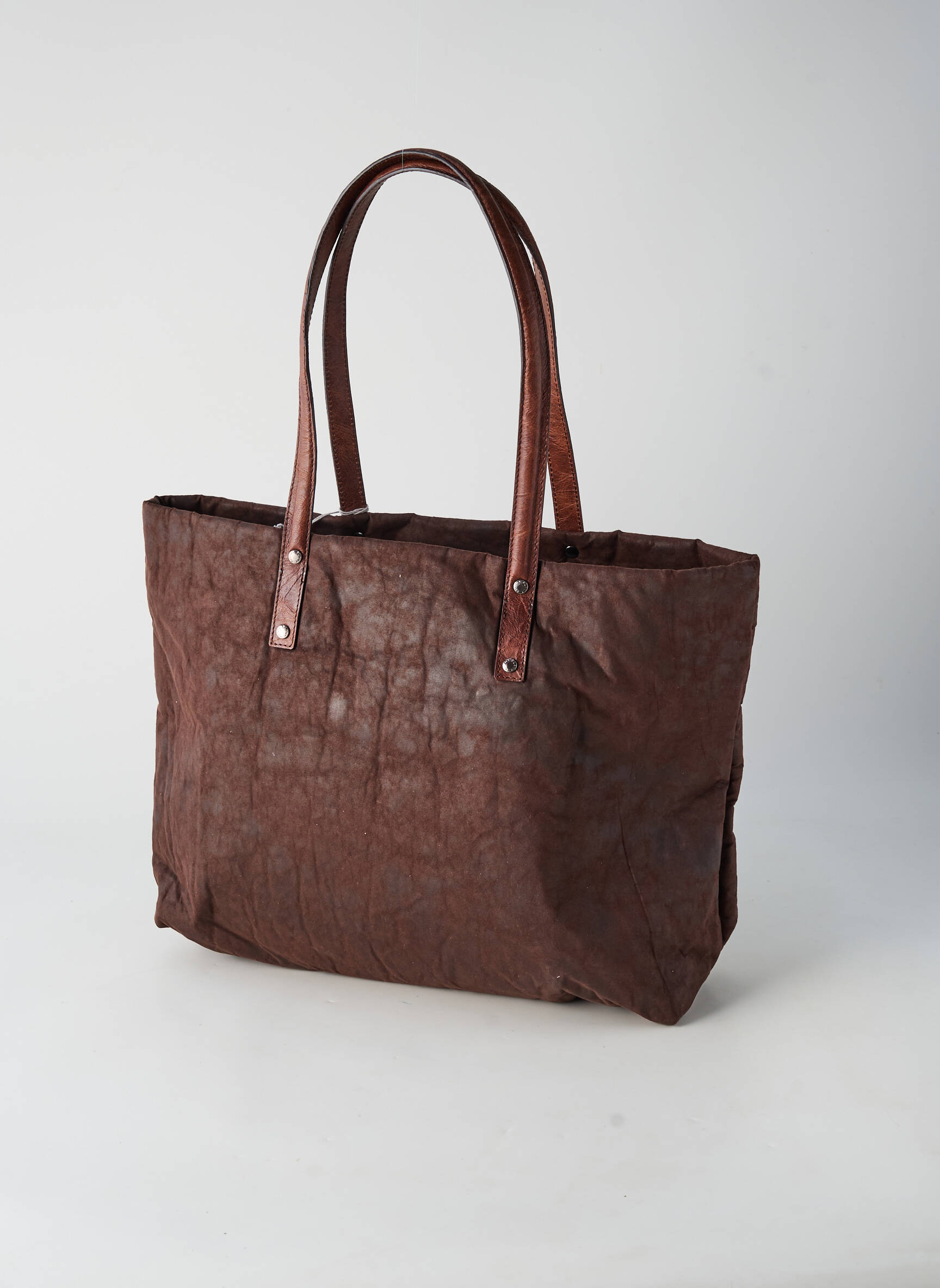 Sac fermeture zippée forme cabas marron PATRICK BLANC femme