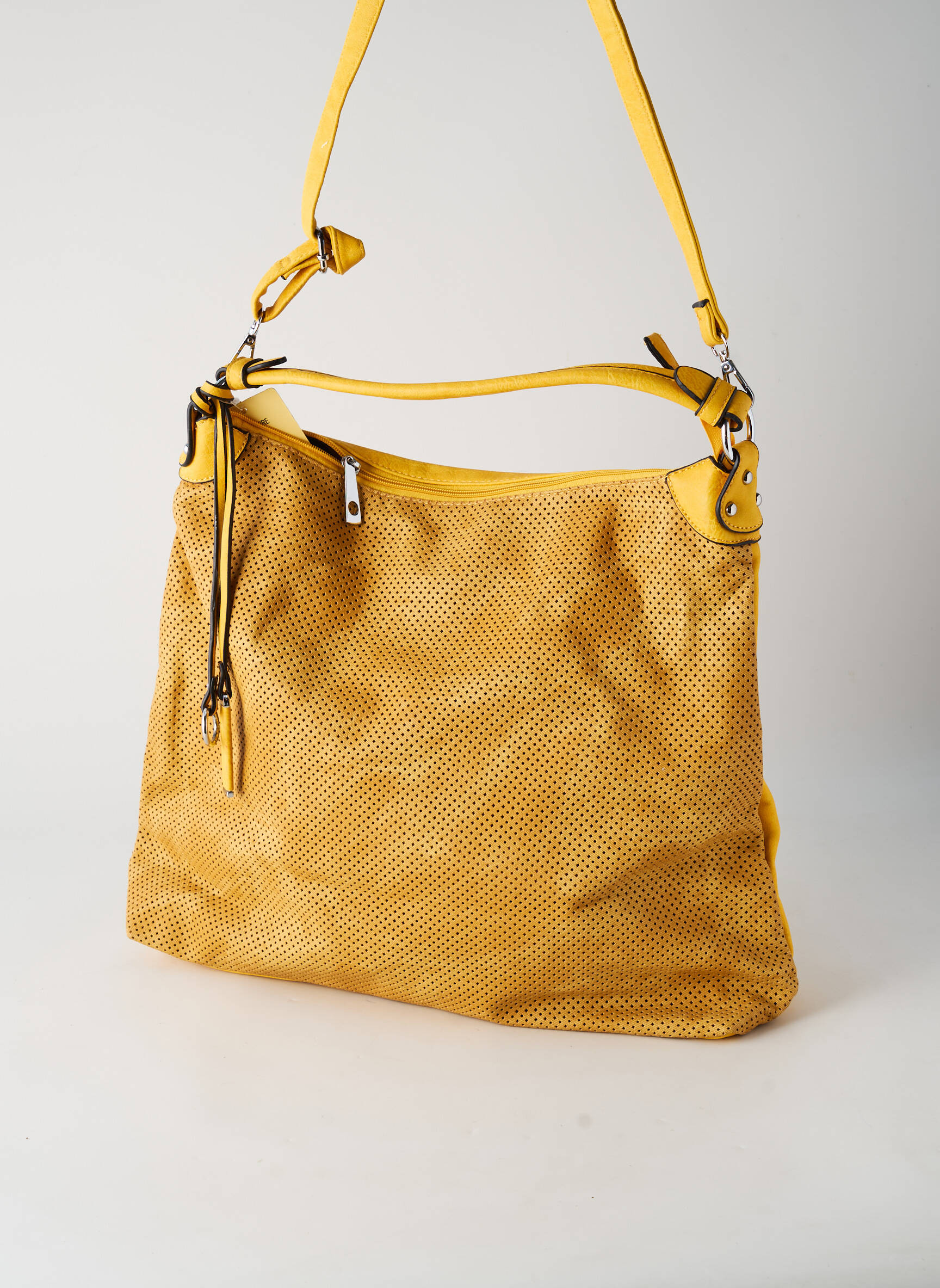 Sac fermeture zippée forme rectangulaire jaune EMMA DORE femme