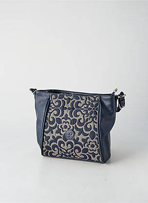 Sac multipoches forme carré bleu PATRICK BLANC femme