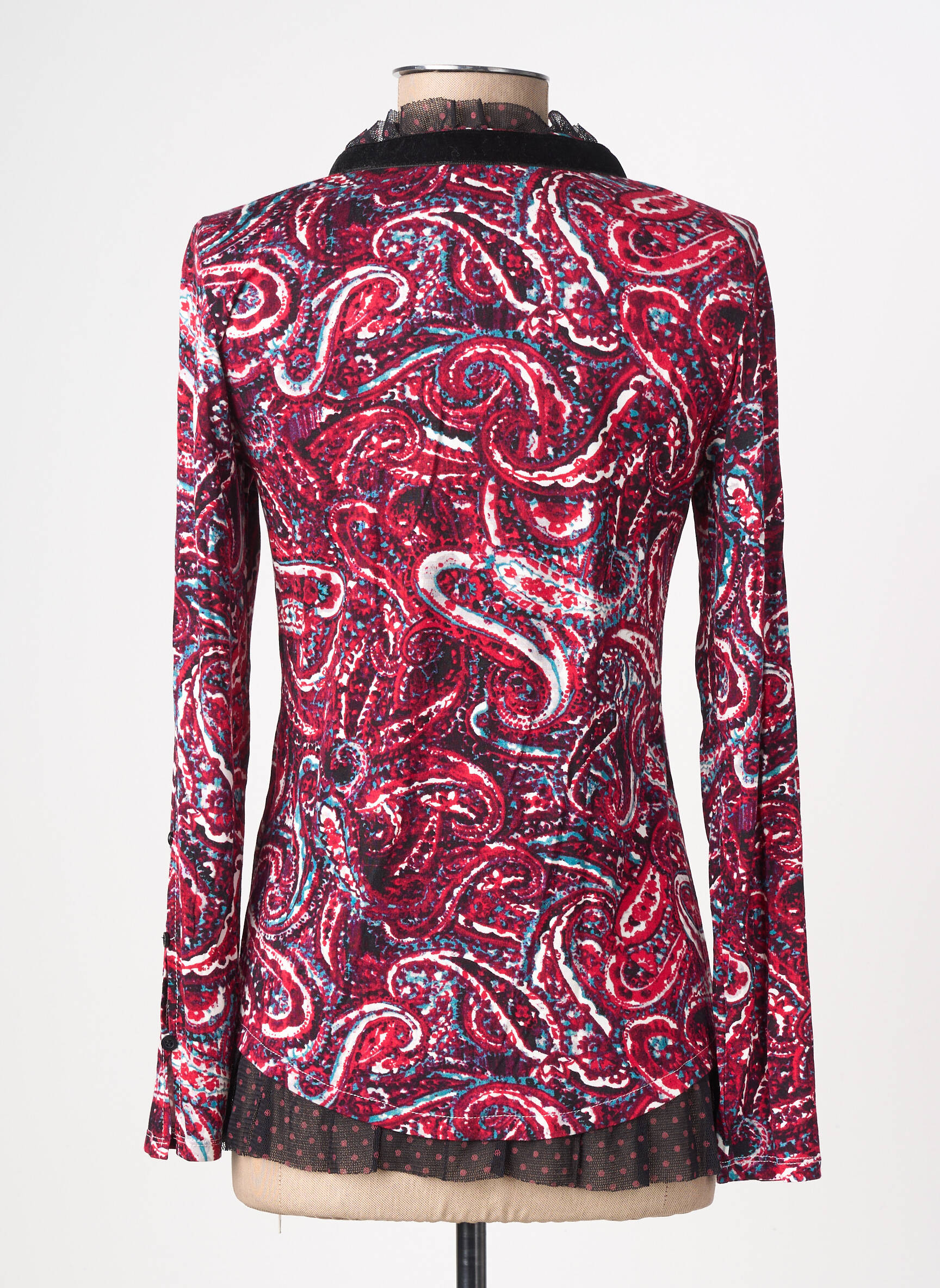 Top stretch manches longues rouge FELINO femme