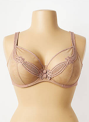 Soutien-gorge effet matière satinée haut soutien-gorge emboitant chair MAISON LEJABY femme