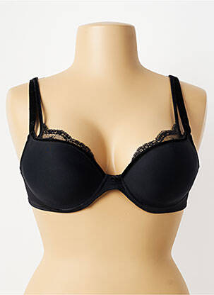 Soutien-gorge effet matière satinée haut soutien-gorge moulé noir EMPREINTE femme