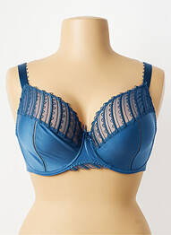 Soutien-gorge effet matière satinée haut soutien-gorge emboitant bleu MAISON LEJABY femme