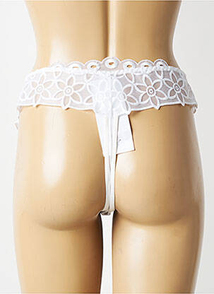 Tanga stretch blanc MAISON LEJABY femme