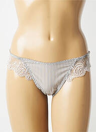 Tanga tissage satiné gris MAISON LEJABY femme