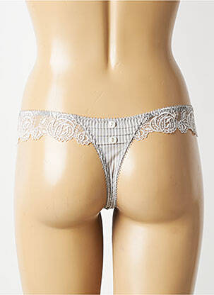 Tanga tissage satiné gris MAISON LEJABY femme