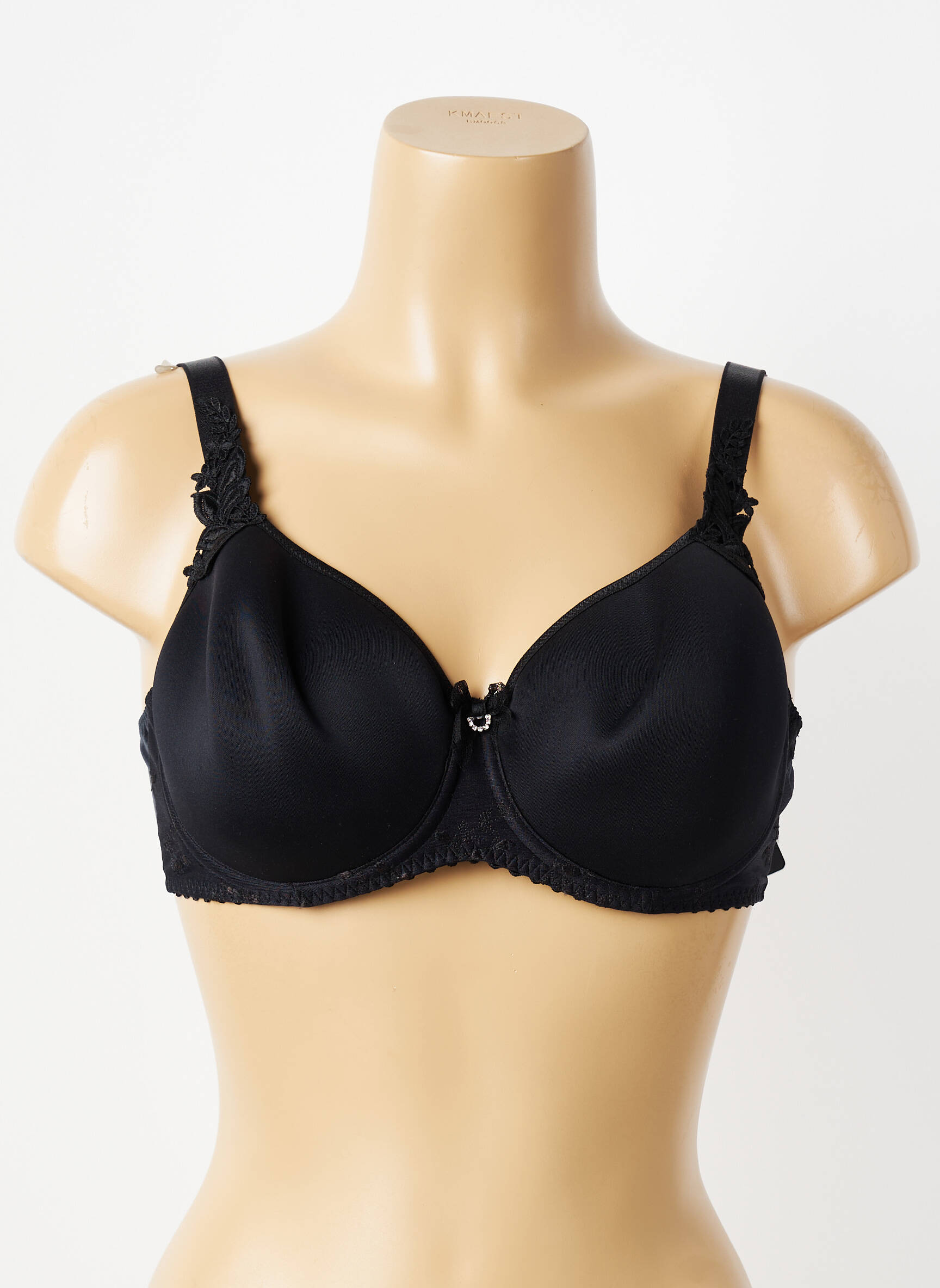 Soutien-gorge broderie haut soutien-gorge moulé noir SECRET D'EVA femme