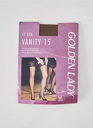 Bas broderie marron GOLDEN LADY femme