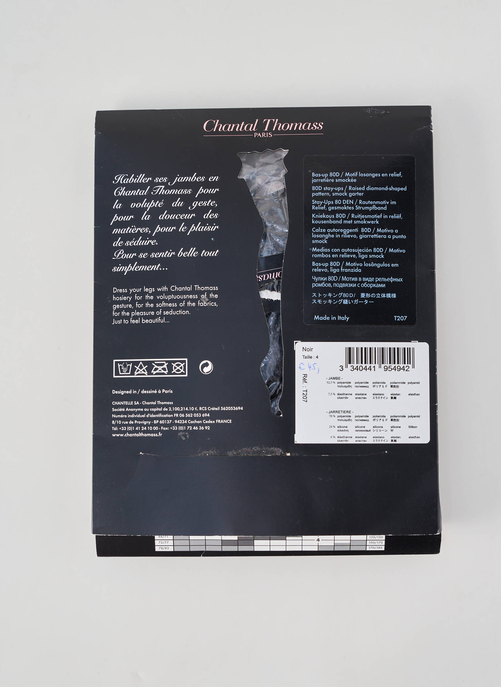 Bas imprimé fantaisie noir CHANTAL THOMASS femme
