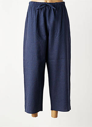 Pantalon 7/8 taille élastique taille normale bleu QUATRE VINGT JOURS femme