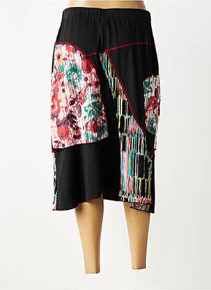 Jupe mi-longue stretch noir QUATRE VINGT JOURS femme