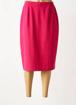 Jupe mi-longue taille à pinces rose GRIFFON femme