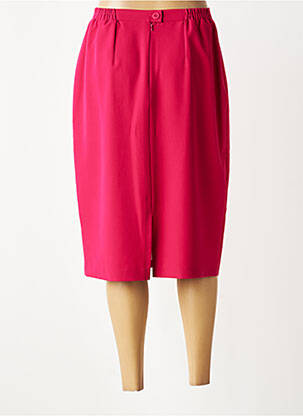 Jupe mi-longue taille à pinces rose GRIFFON femme