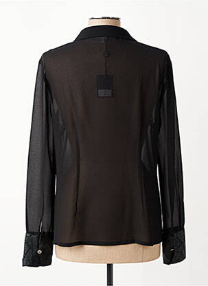 Chemisier coupe cintrée manches longues noir QUATRE VINGT JOURS femme
