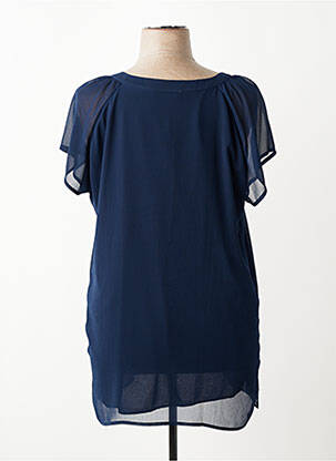 Tunique manches courtes tissage crêpe bleu GRIFFON femme