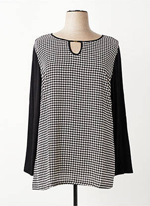 Top tissage crêpe manches longues noir QUATRE VINGT JOURS femme