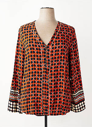 Blouse tissage popeline manches longues orange FRED SABATIER femme