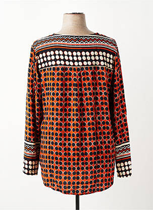 Blouse tissage popeline manches longues orange FRED SABATIER femme
