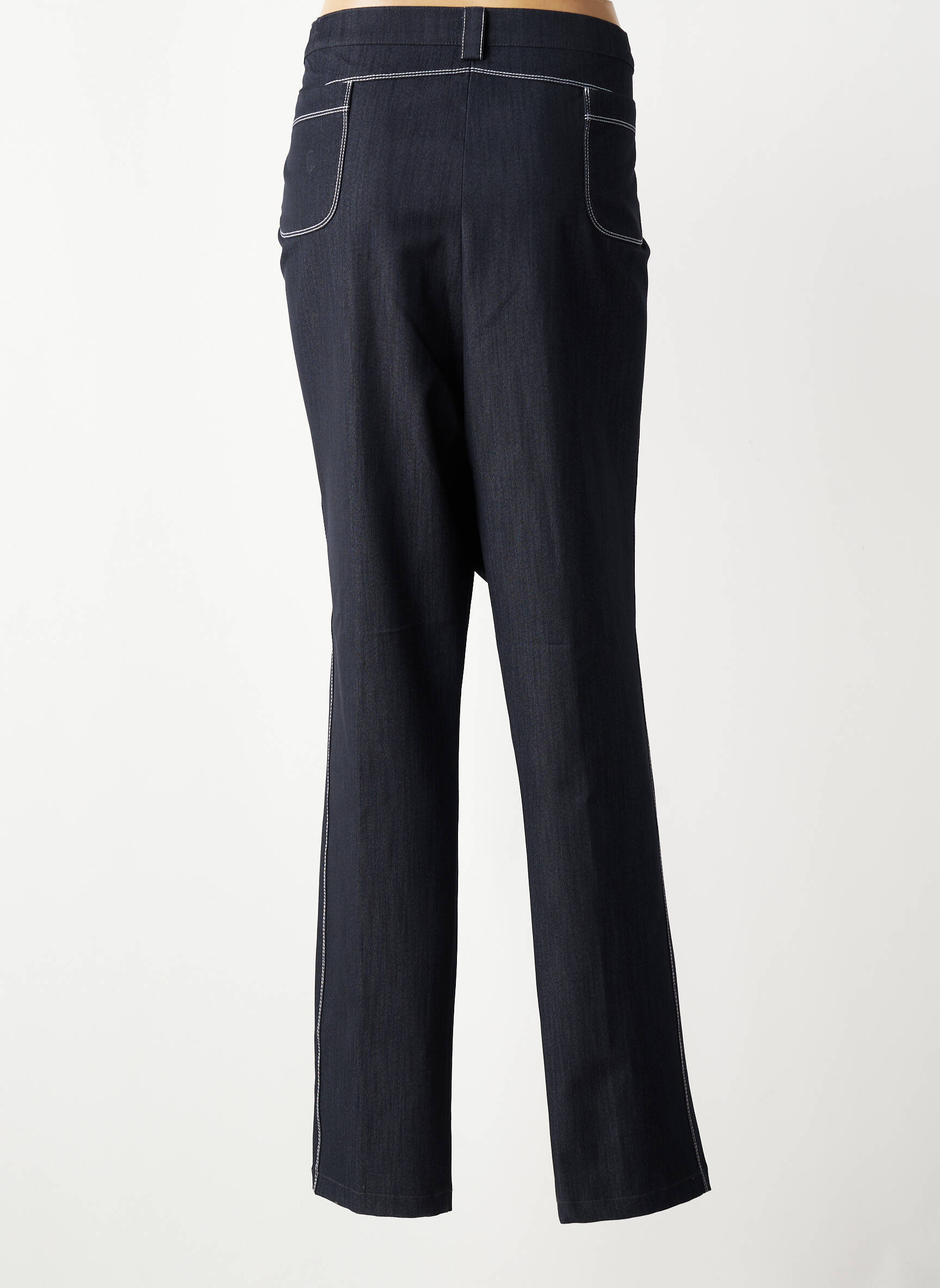 Pantalon droit taille élastique taille normale bleu GRIFFON femme