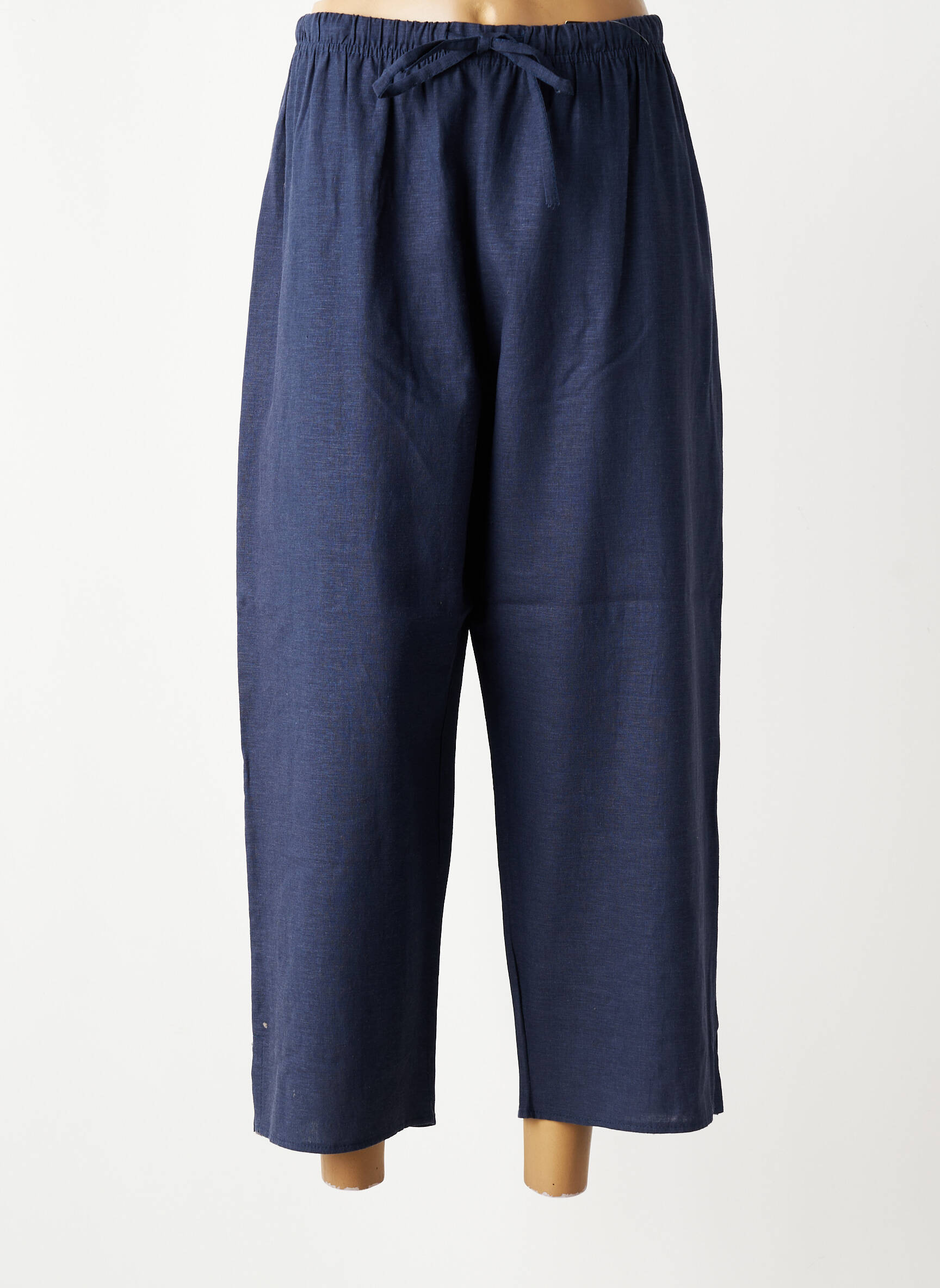 Pantalon 7/8 taille élastique taille normale bleu QUATRE VINGT JOURS femme