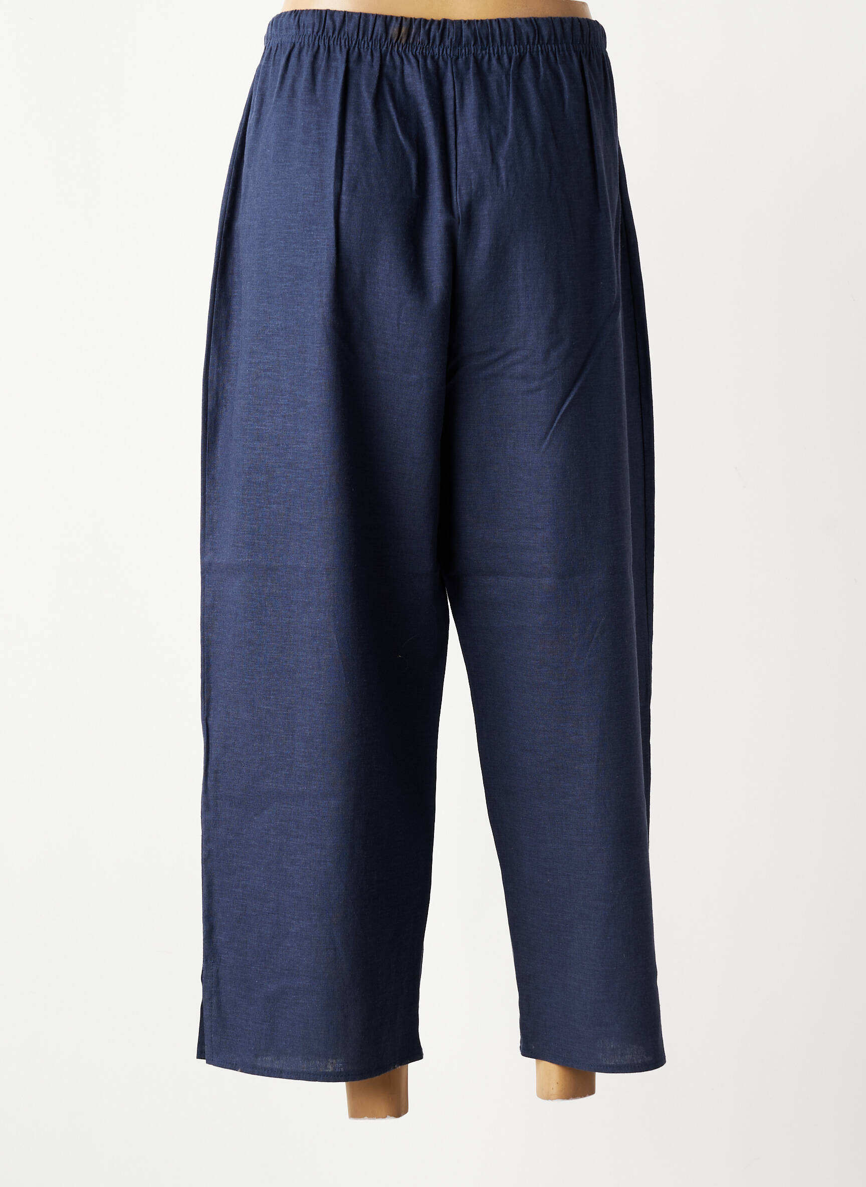 Pantalon 7/8 taille élastique taille normale bleu QUATRE VINGT JOURS femme