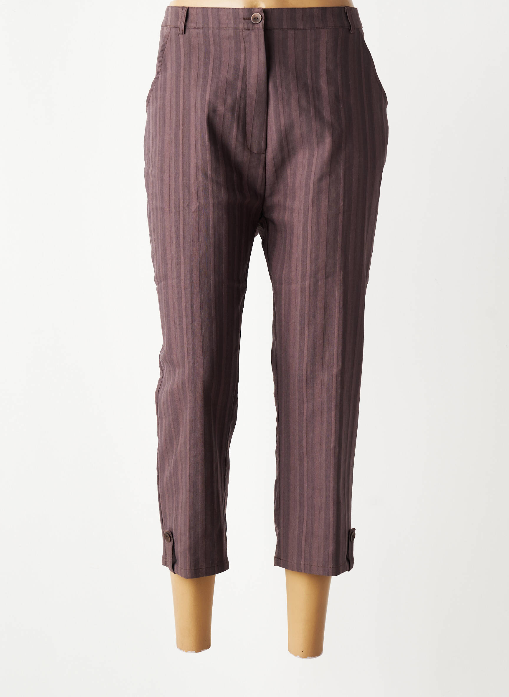 Pantacourt taille élastique taille normale marron GRIFFON femme