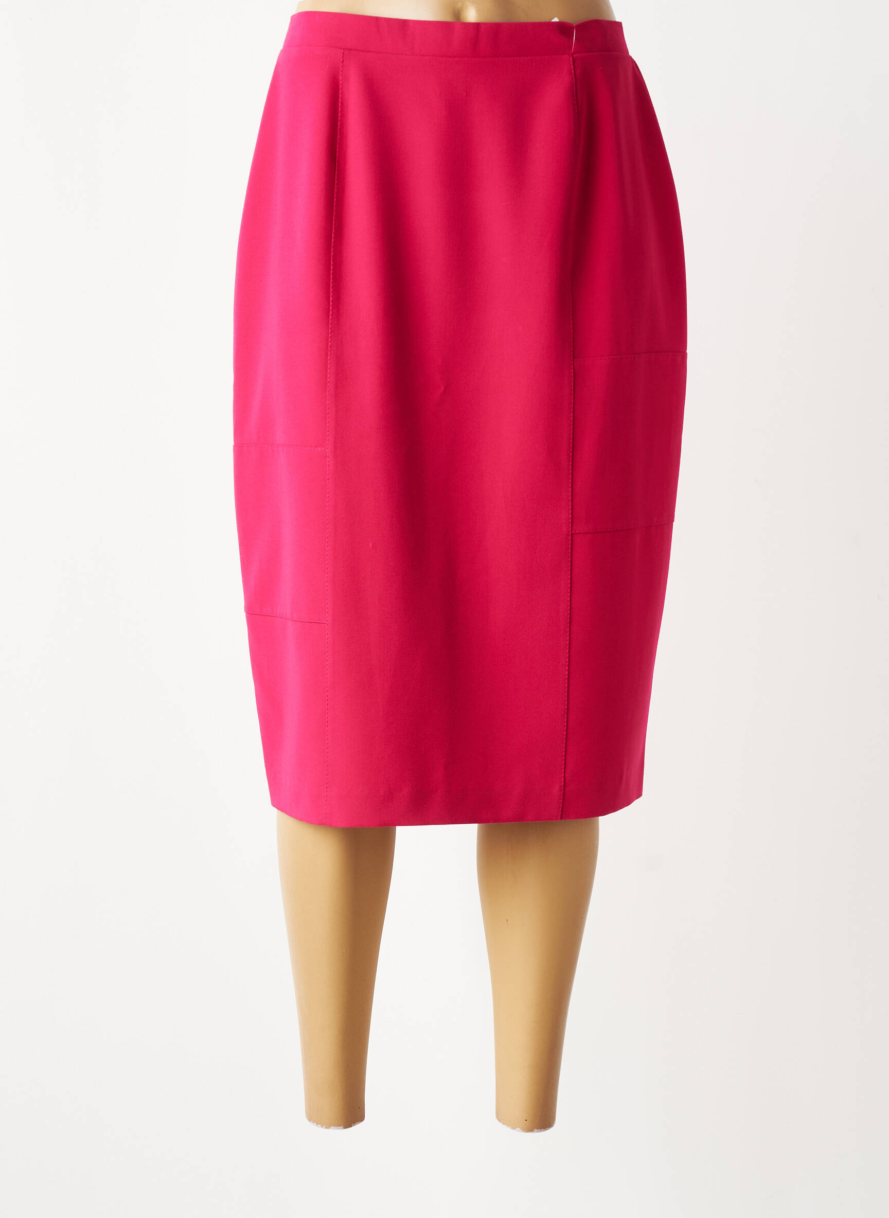 Jupe mi-longue taille à pinces rose GRIFFON femme