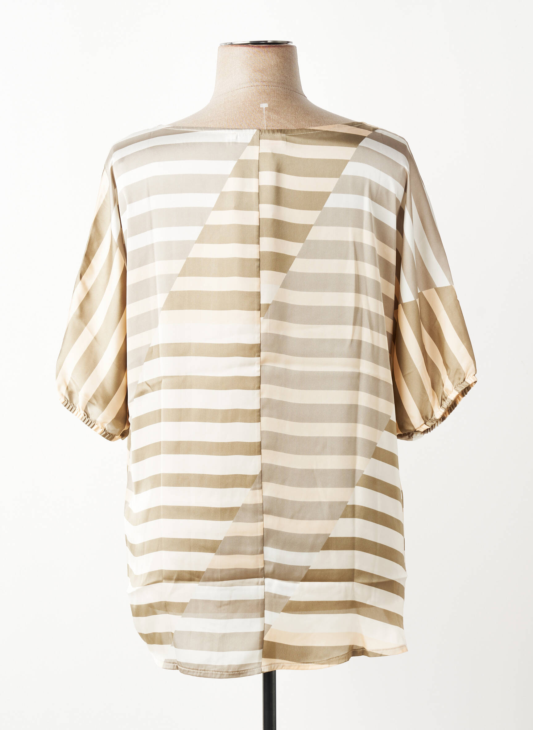 Blouse col rond manches 3/4 beige QUATRE VINGT JOURS femme