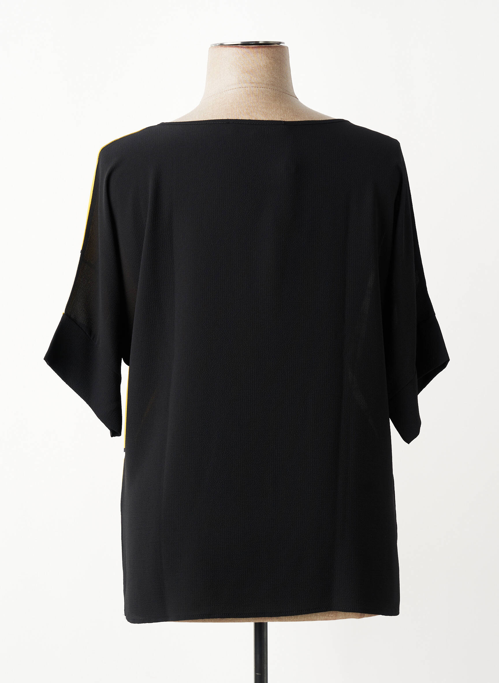Blouse col rond manches courtes jaune QUATRE VINGT JOURS femme