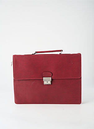 Sac cuir lisse rouge DUOLYNX homme