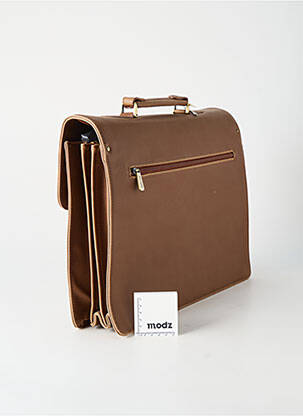 Sac cuir lisse marron DUOLYNX homme