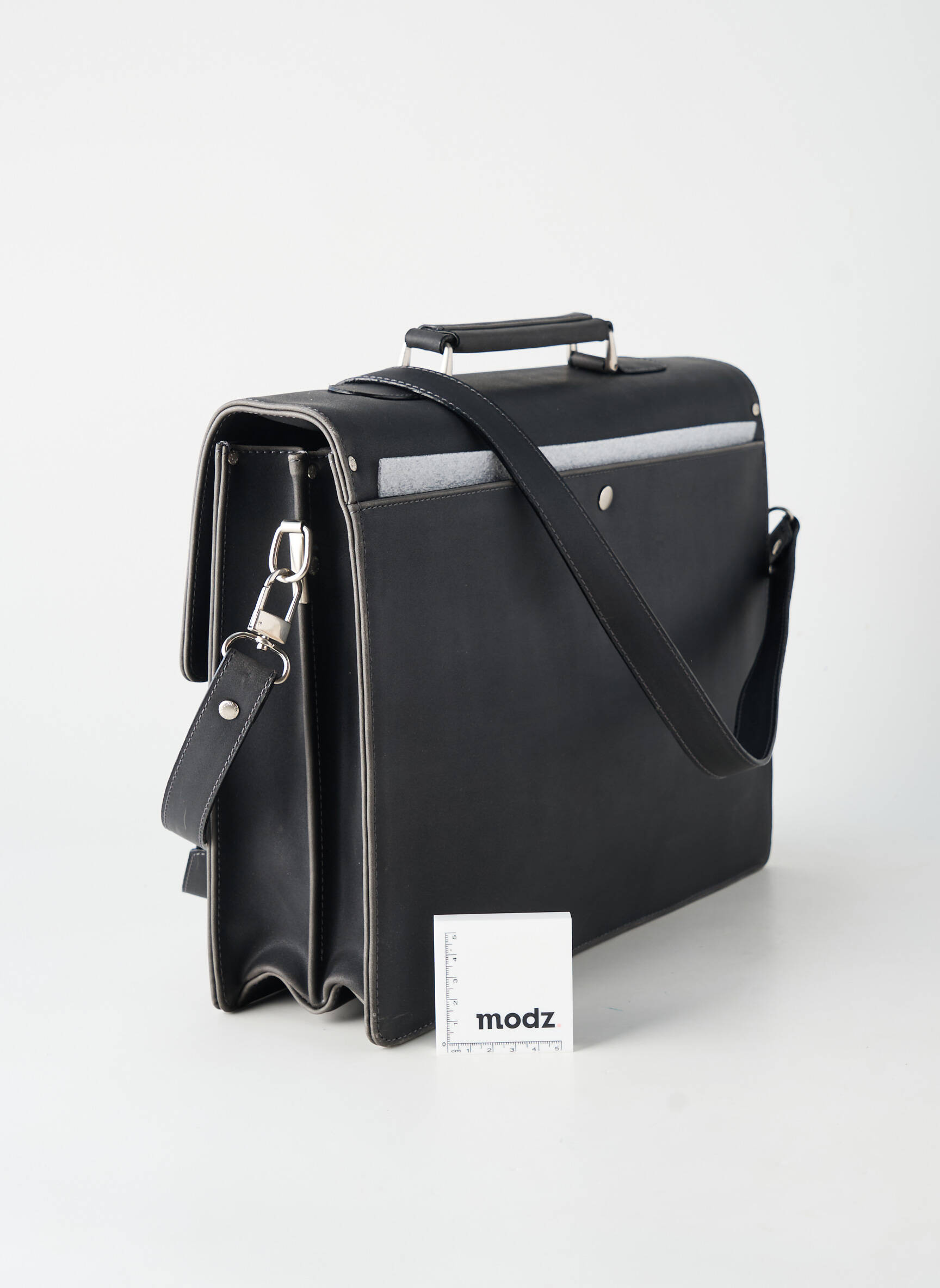 Sac cuir lisse gris DUOLYNX homme