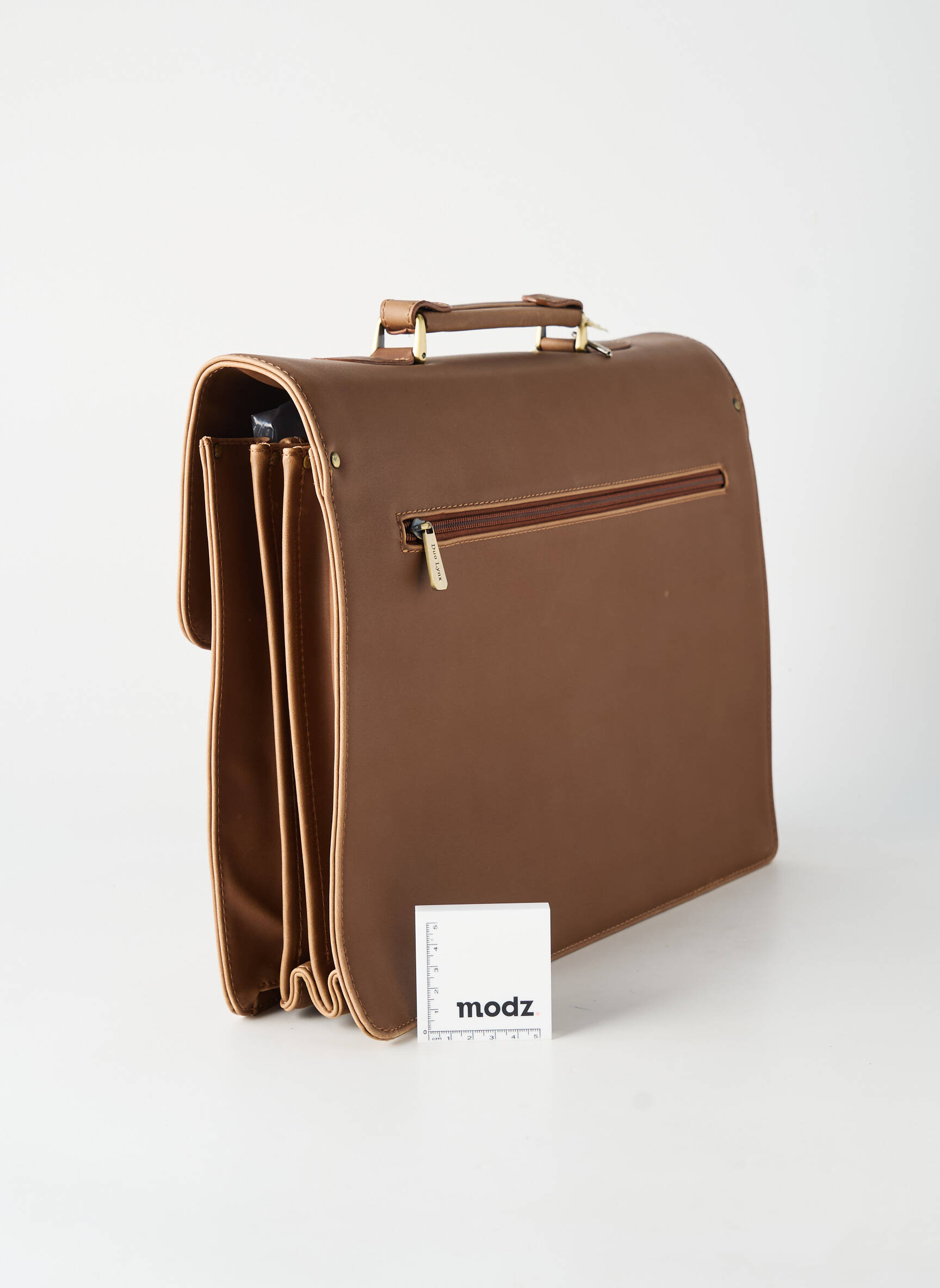 Sac cuir lisse marron DUOLYNX homme