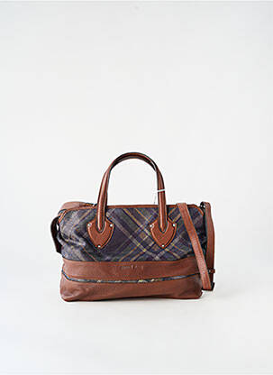 Sac fermeture zippée forme rectangulaire marron PATRICK BLANC femme