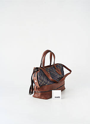 Sac fermeture zippée forme rectangulaire marron PATRICK BLANC femme