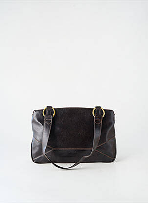 Sac fermeture zippée forme rectangulaire marron DUOLYNX femme