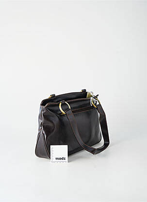 Sac fermeture zippée forme rectangulaire marron DUOLYNX femme