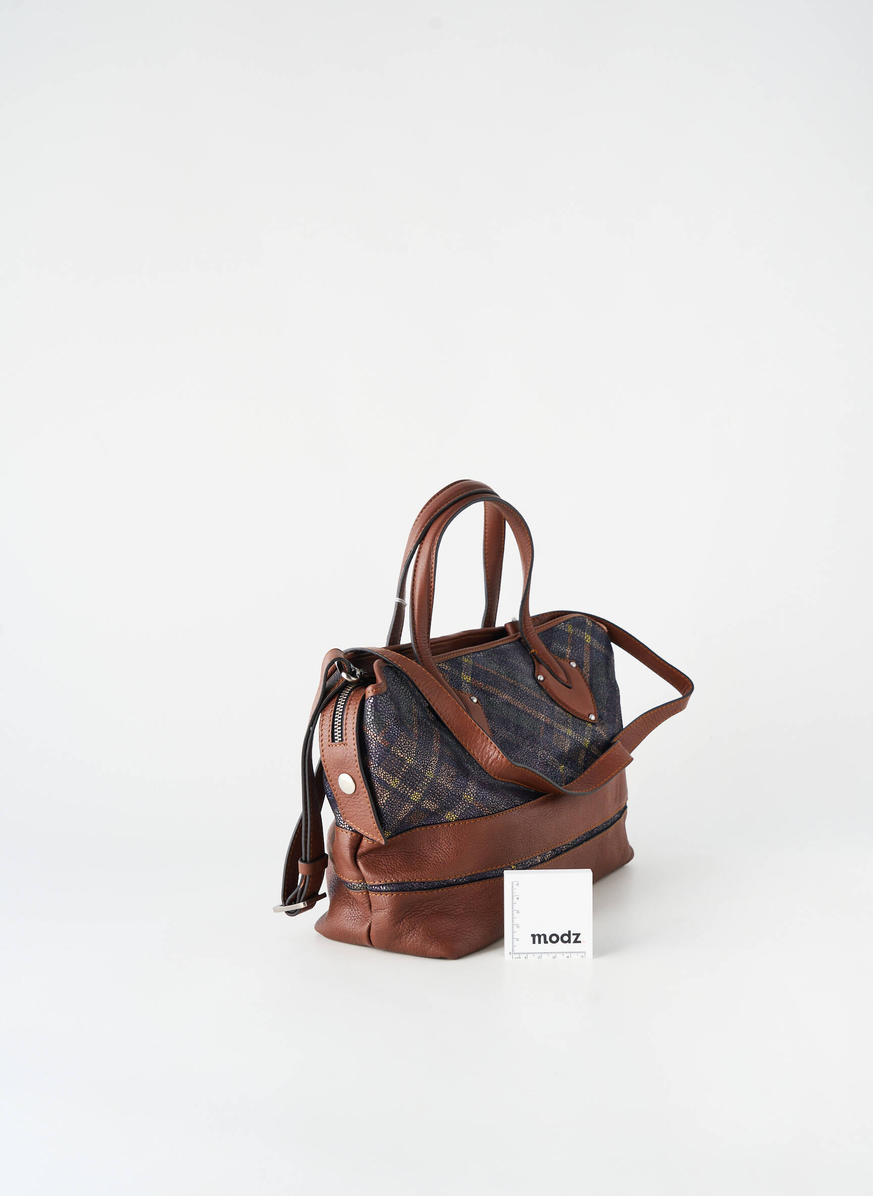 Sac fermeture zippée forme rectangulaire marron PATRICK BLANC femme