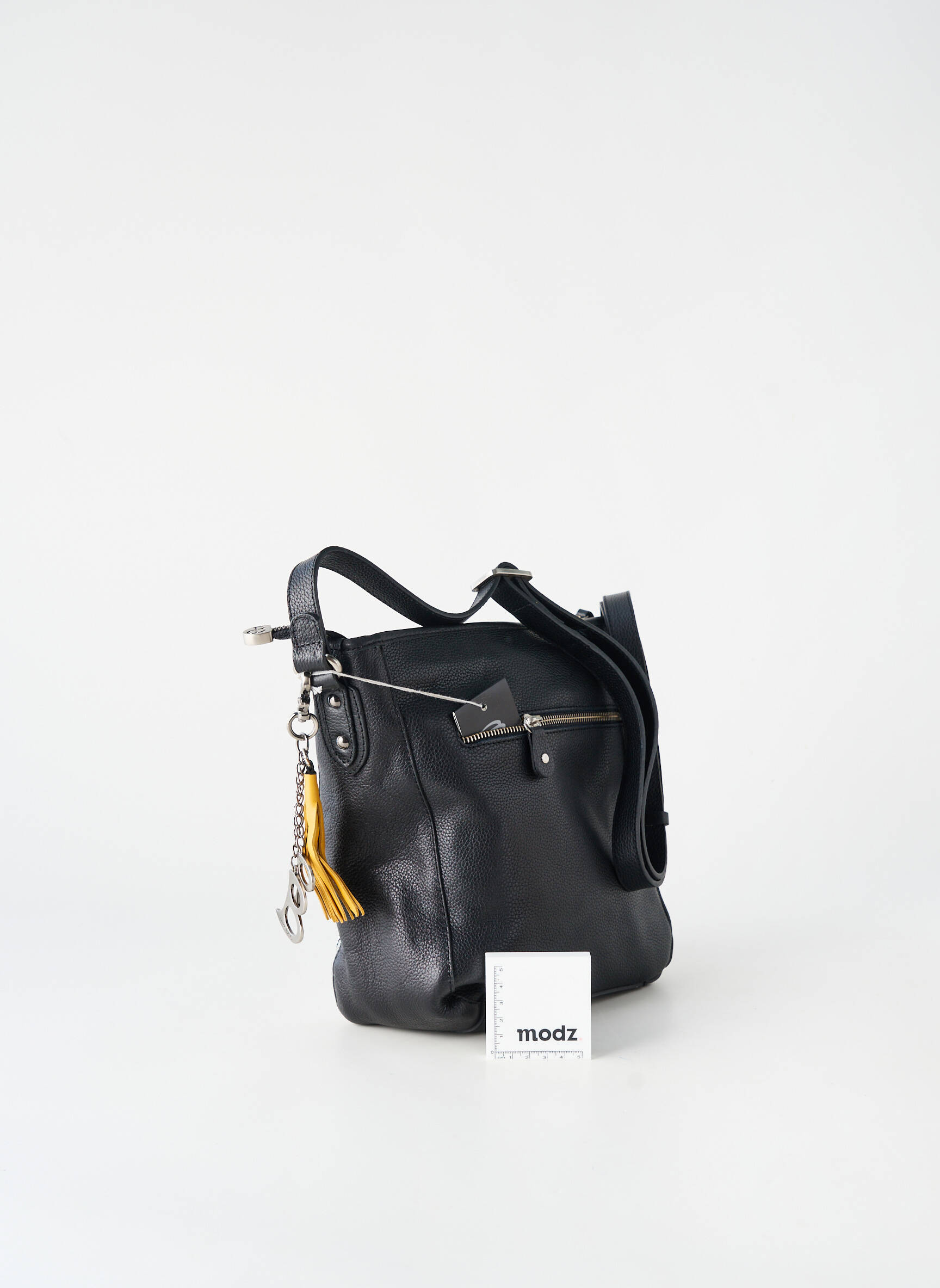 Sac fermeture zippée forme rectangulaire noir PATRICK BLANC femme