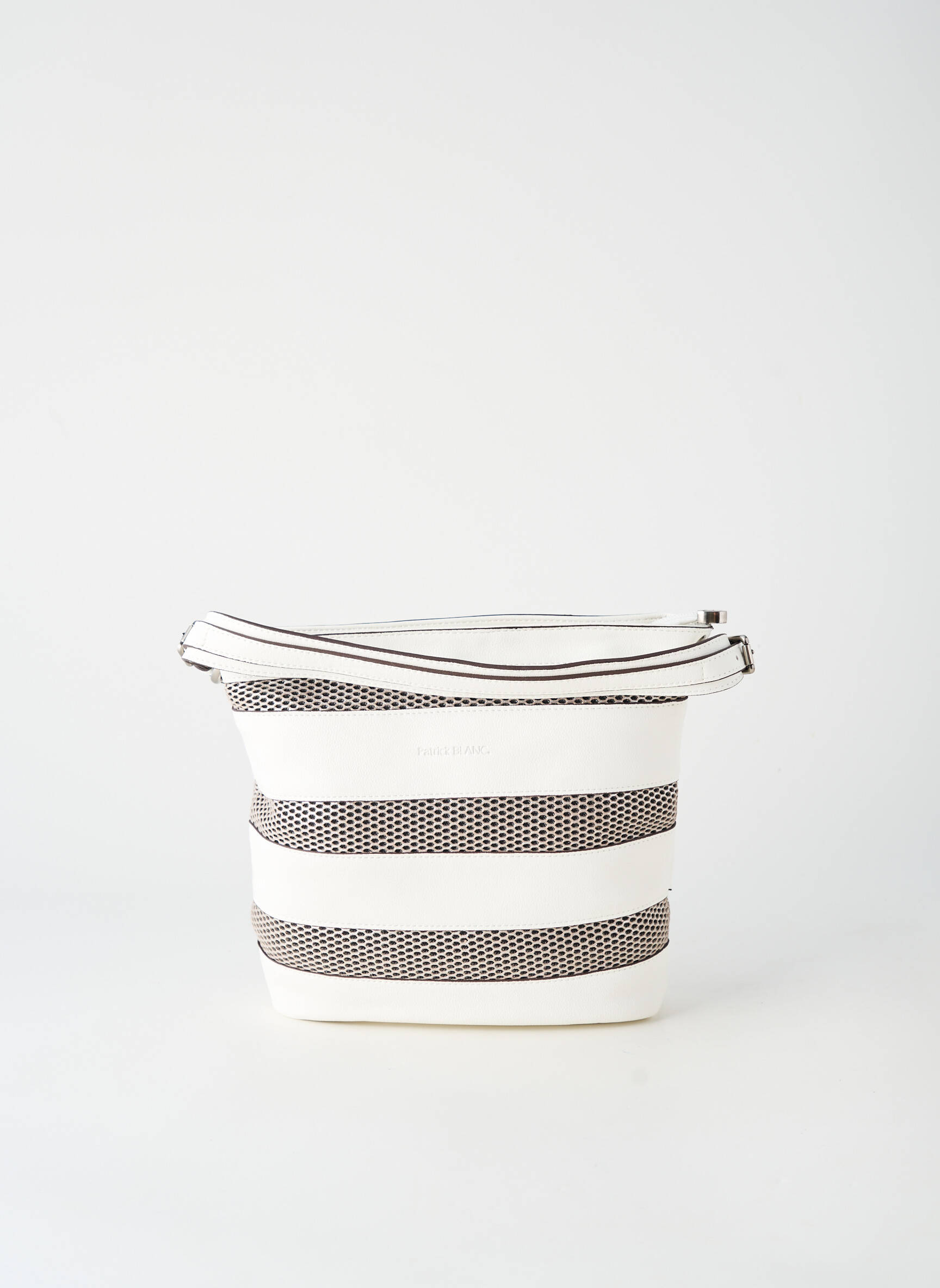 Sac fermeture zippée forme rectangulaire blanc PATRICK BLANC femme