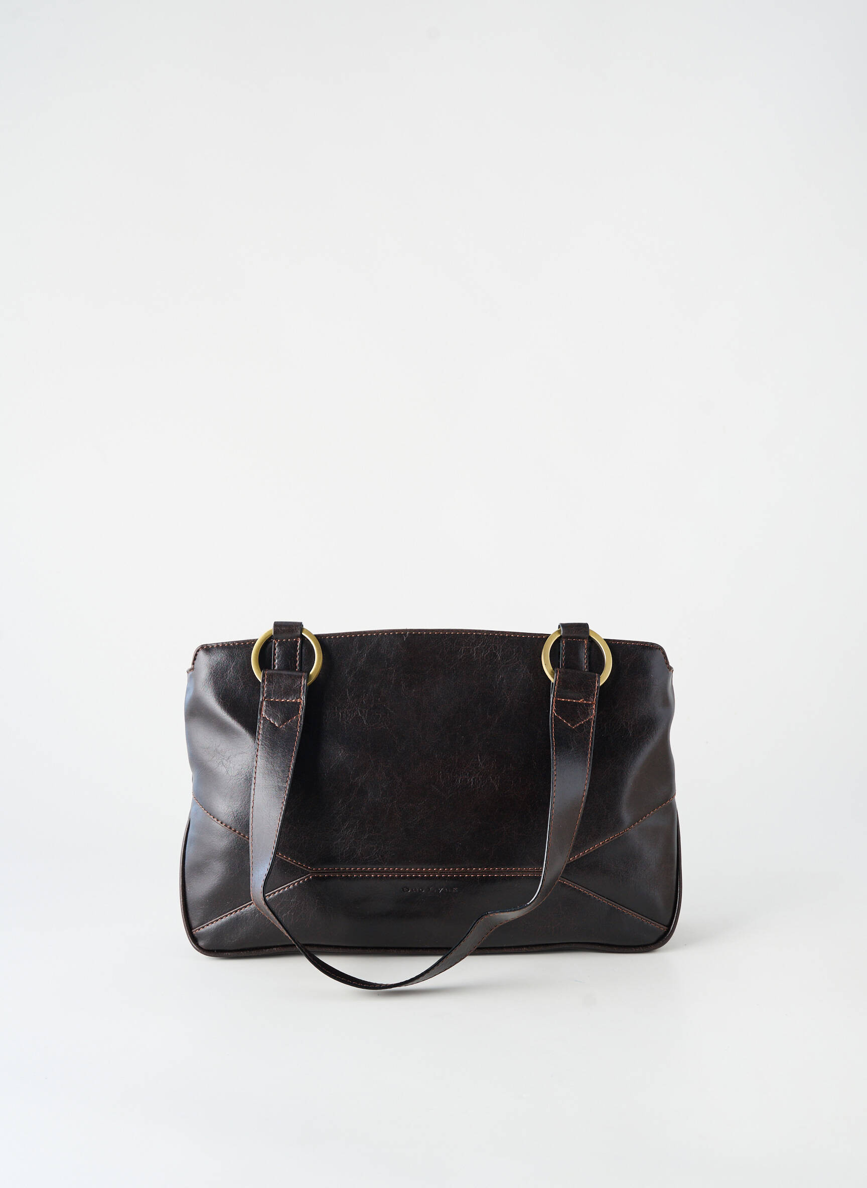 Sac fermeture zippée forme rectangulaire marron DUOLYNX femme
