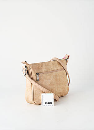 Sac fermeture zippée forme rectangulaire beige FUCHSIA femme