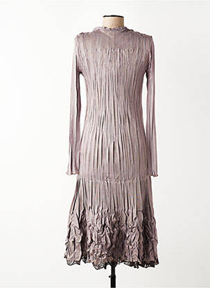 Robe mi-longue manches longues manches longues gris FRED SABATIER femme