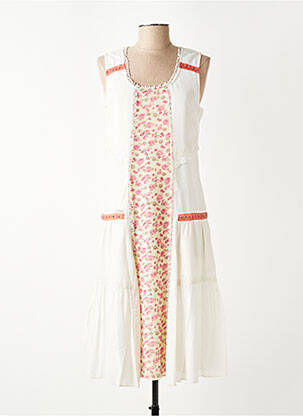 Robe mi-longue sans manche sans manche beige ENJOY femme